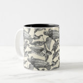 Tasse 2 Couleurs tortues de mer perle noire (Devant gauche)