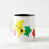 Tasse 2 Couleurs Tortues de Reggae d'Hawaii (Devant gauche)