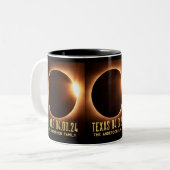 Tasse 2 Couleurs Total Eclipse Texas 2024 Personnalisé (Devant gauche)