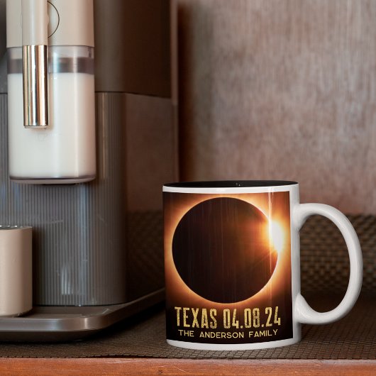 Tasse 2 Couleurs Total Eclipse Texas 2024 Personnalisé