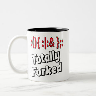 Tasse 2 Couleurs Totalement Forked- Fork Bomb - Thème Gnu Linux