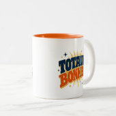 Tasse 2 Couleurs Totalement Fou - Conception de Typographie Rétro (Devant droit)