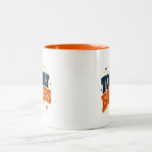 Tasse 2 Couleurs Totalement Fou - Conception de Typographie Rétro (Centre)