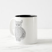 Tasse 2 Couleurs Totem inspiré d'oiseau de hibou (Devant gauche)