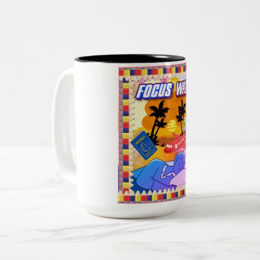 Tasse 2 Couleurs Touche de contour du mur (Devant gauche)