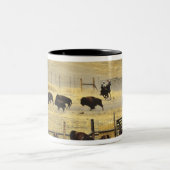 Tasse 2 Couleurs Tour de la chaîne de bisons du Montana (Centre)