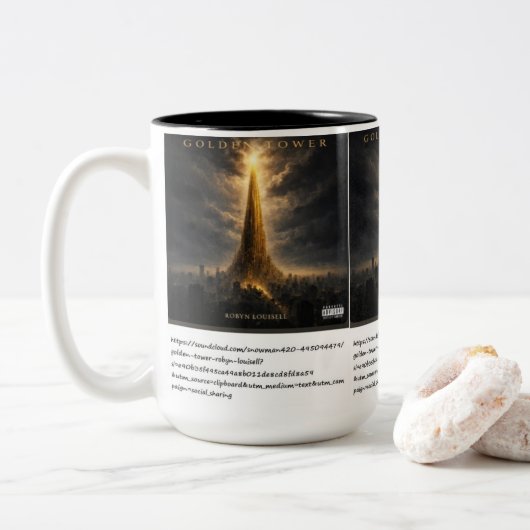Tasse 2 Couleurs Tour dorée (Avec donut)