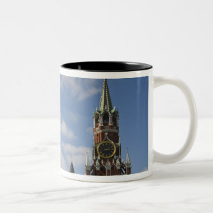 Tasse 2 Couleurs Tour Spasskaya sur la Place Rouge, Moscou, Russie
