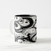 Tasse 2 Couleurs Tourbillonnant noir et blanc (Devant gauche)