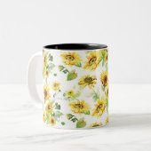 Tasse 2 Couleurs Tournesol aquarelle (Devant gauche)