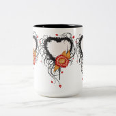 Tasse 2 Couleurs Tournesol du coeur noir (Centre)