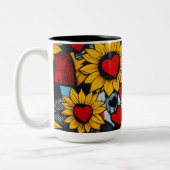 Tasse 2 Couleurs tournesol et coeurs (Gauche)