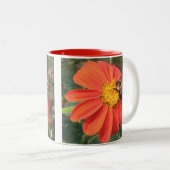 Tasse 2 Couleurs Tournesol mexicain et abeille (Devant droit)