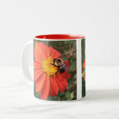 Tasse 2 Couleurs Tournesol mexicain et abeille (Devant gauche)