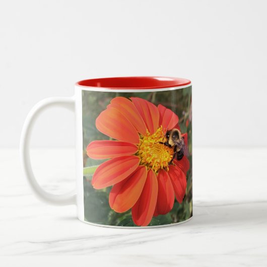 Tasse 2 Couleurs Tournesol mexicain et abeille (Gauche)