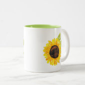 Tasse 2 Couleurs Tournesol Peint À La Main (Devant droit)