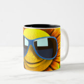 Tasse 2 Couleurs Tournesol portant des lunettes de soleil (Devant droit)