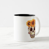 Tasse 2 Couleurs Tournesol Sugar Crâne (Devant droit)