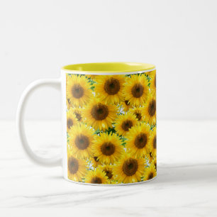 Tasse 2 Couleurs Tournesols en fleurs