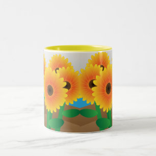 Tasse 2 Couleurs Tournesols Jaunes Heureux