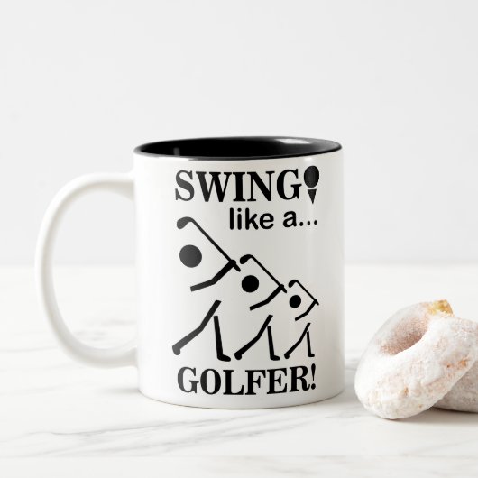 Tasse 2 Couleurs Tournez Comme Un Golf De Golfeur (Avec donut)
