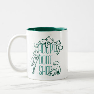 Tasse 2 Couleurs Tous les chats : Adopter ne pas faire de shopping