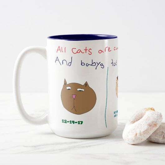Tasse 2 Couleurs Tous les chats sont mignons ! (Avec donut)