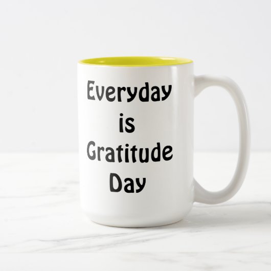 Tasse 2 Couleurs Tous les jours est Gratitude Day Thé Chocolat (Droit)