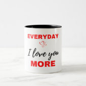 Tasse 2 Couleurs Tous les jours je t'aime plus Noir (Centre)