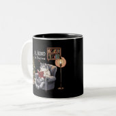 Tasse 2 Couleurs Tous Réservé pour Noël Chat de Noël Lecture hivern (Devant gauche)