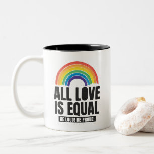 Tasse 2 Couleurs Tout amour est la même fierté LGBT Egalité des dro