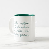 Tasse 2 Couleurs Tout le café en Colombie (vert) (Devant gauche)