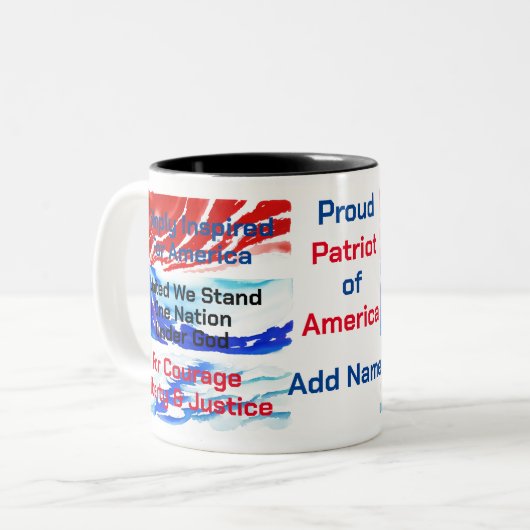 Tasse 2 Couleurs Tout Simplement Pour L'Amérique Une Nation (Devant gauche)