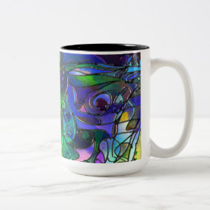 Tasse 2 Couleurs Toutes les couleurs avec des tourbillons et des li