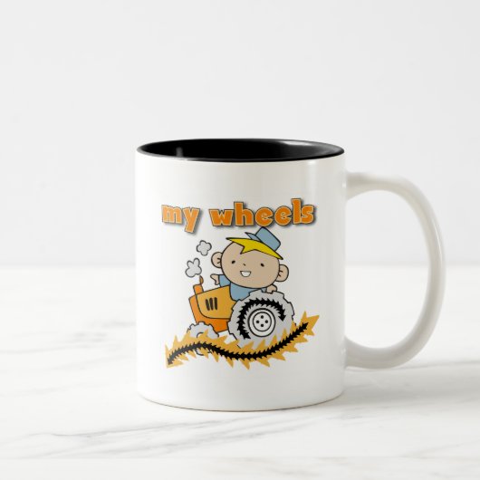 Tasse 2 Couleurs Tracteur mes T-shirts et cadeaux de roues (Droit)