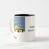 Tasse 2 Couleurs Tracteur pour Noël (Devant gauche)