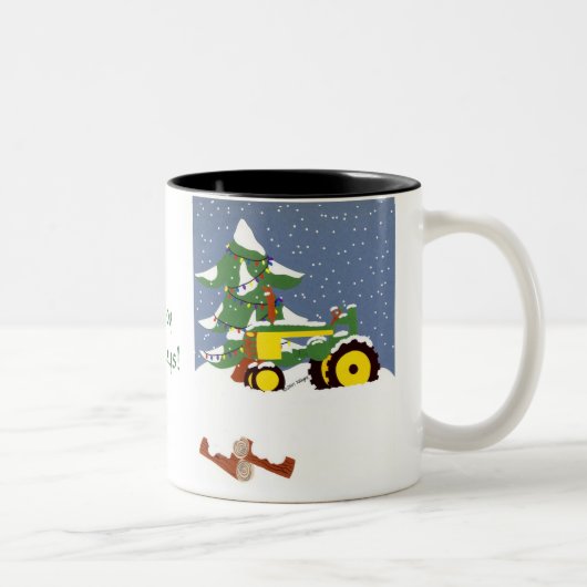 Tasse 2 Couleurs Tracteur pour Noël (Droit)