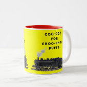 Tasse 2 Couleurs Train Vintage amusant (Devant droit)