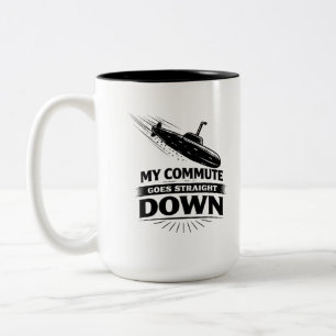 Tasse 2 Couleurs Trajet Direct Sous-Marin Humoristique