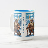 Tasse 2 Couleurs Tranche norvégienne de texte personnalisé (Devant gauche)