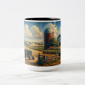 Tasse 2 Couleurs Tranquillité agricole rustique (Centre)