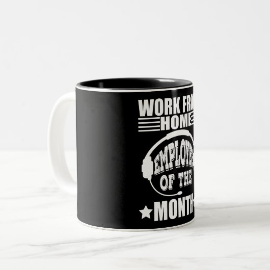Tasse 2 Couleurs Travail De L'Employé À Domicile Du Mois (Devant gauche)