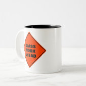 Tasse 2 Couleurs Travail de verre devant la prudence orange classiq (Devant gauche)