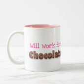 Tasse 2 Couleurs Travaillera pour un humour drôle chocolat (Gauche)