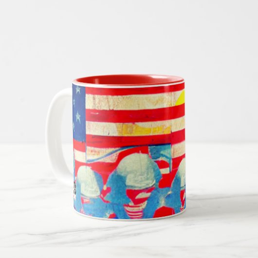 Tasse 2 Couleurs Travailleur américain (Devant gauche)