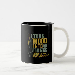 Tasse 2 Couleurs Travailleur de charpentier amusant Je transforme l