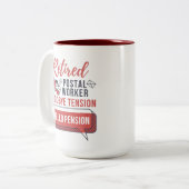 Tasse 2 Couleurs Travailleur de poste retraité Mailman Gag de retra (Devant gauche)