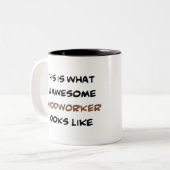 Tasse 2 Couleurs travailleur du bois, génial (Devant gauche)