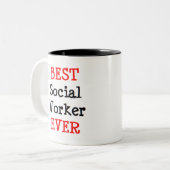 Tasse 2 Couleurs travailleur social, le meilleur (Devant gauche)