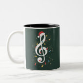Tasse 2 Couleurs Treble Clef Christmas Lights Musique Lover Musicie (Gauche)